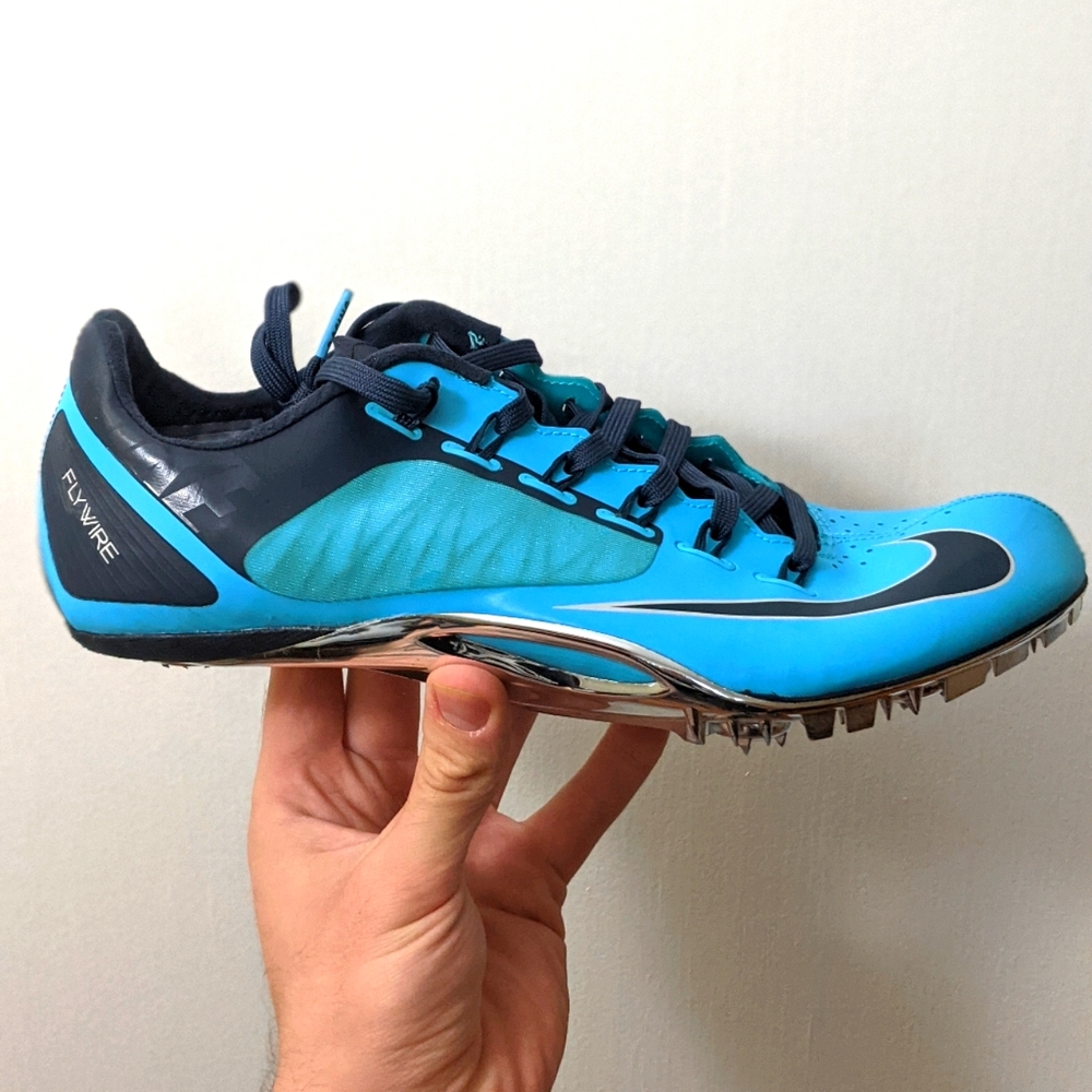 Nike Flywire Track Spikes Baby/Navy Blue Men's 10.5 Size Shoes - Picture 1 of 11